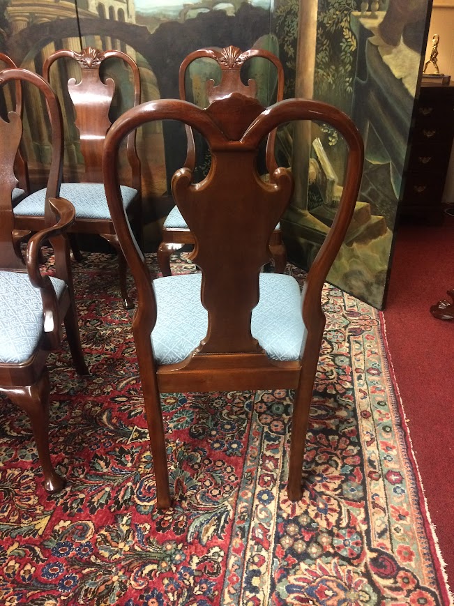 Vintage Queen Anne Dining Chairs, Henredon Furniture, Set of Eight - Image 10