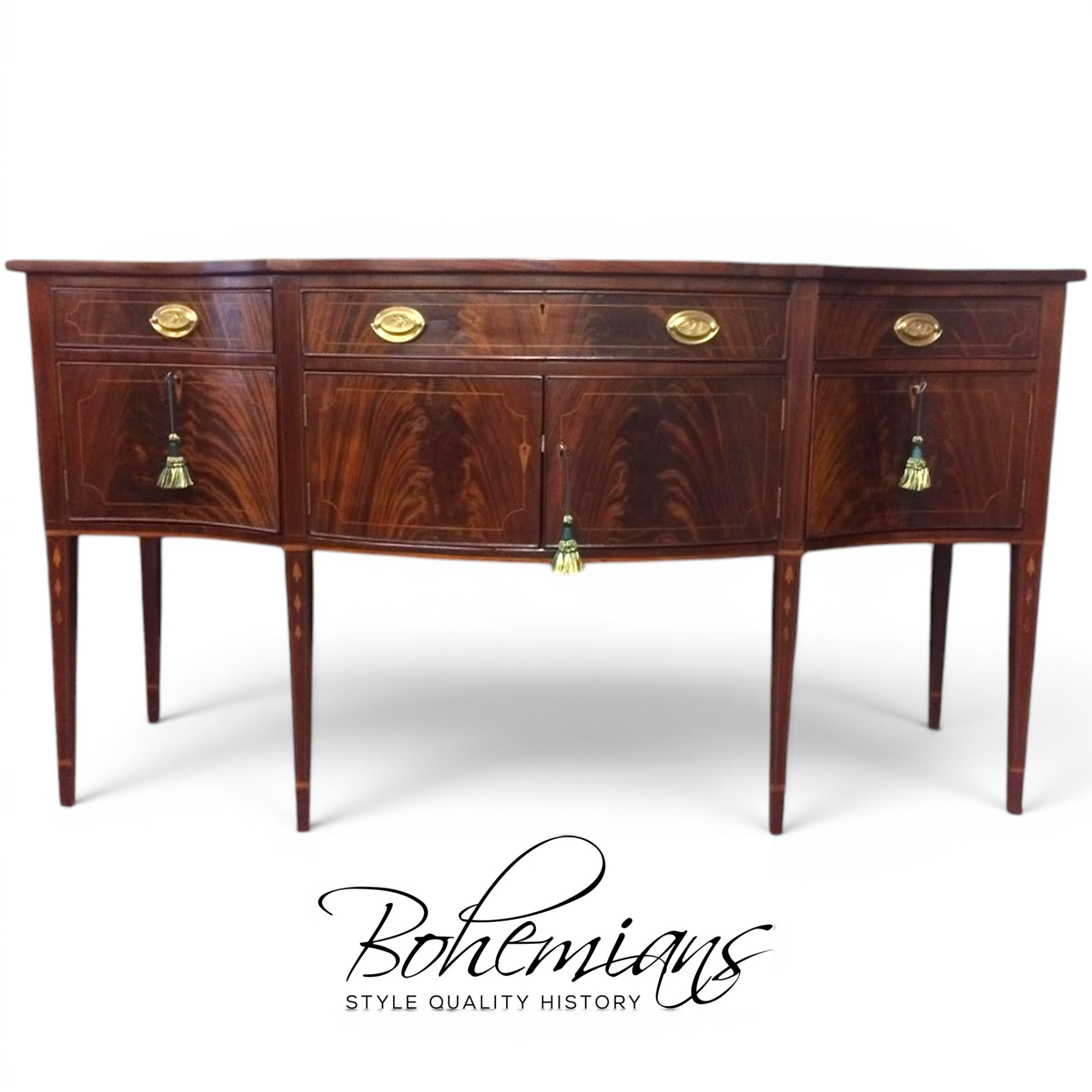 Antique Sideboard, Federal Buffet, Inlaid Server