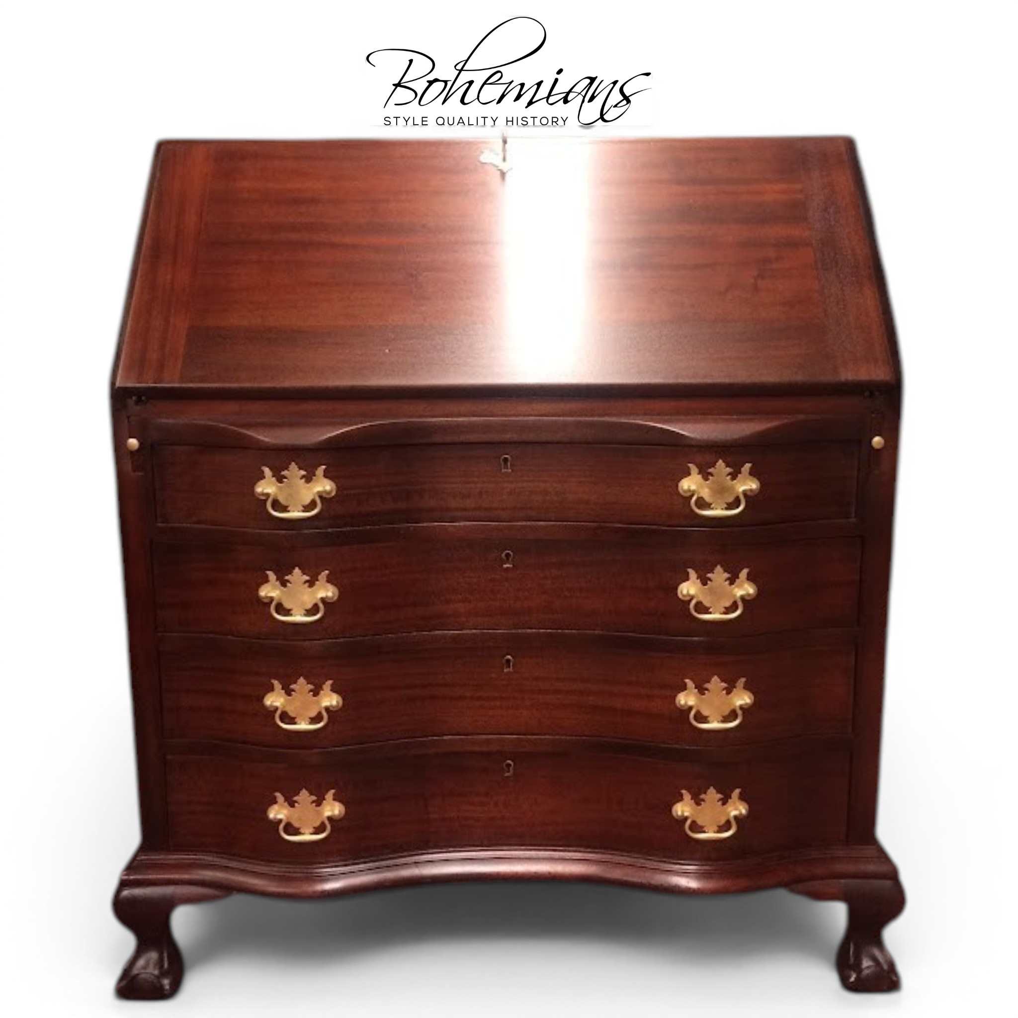 Vintage Mahogany Secretary Desk, Slant Front Desk