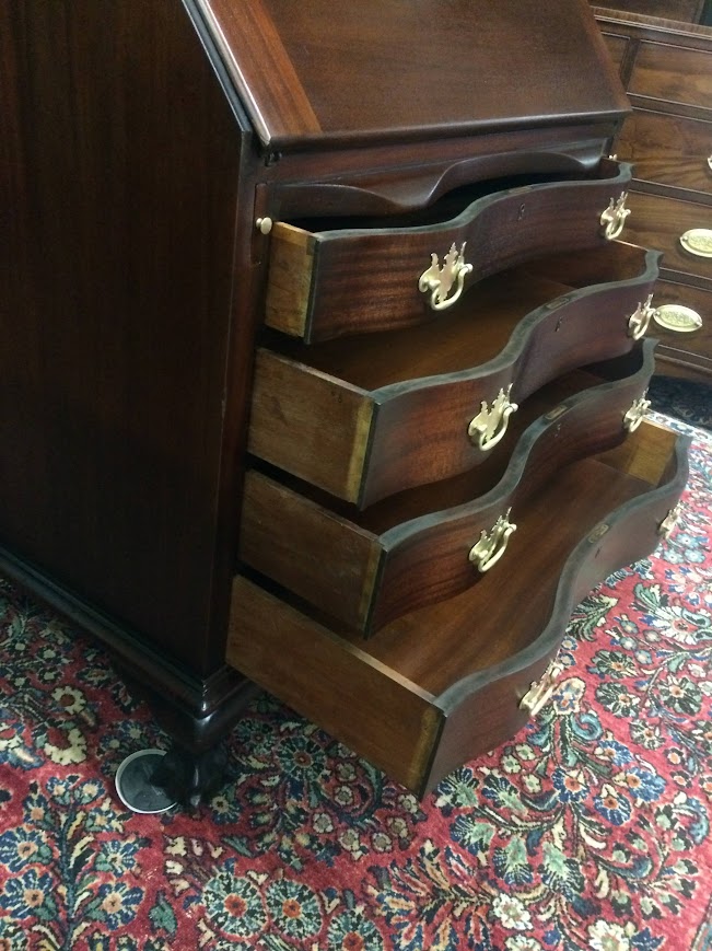 Vintage Mahogany Secretary Desk, Slant Front Desk - Image 12