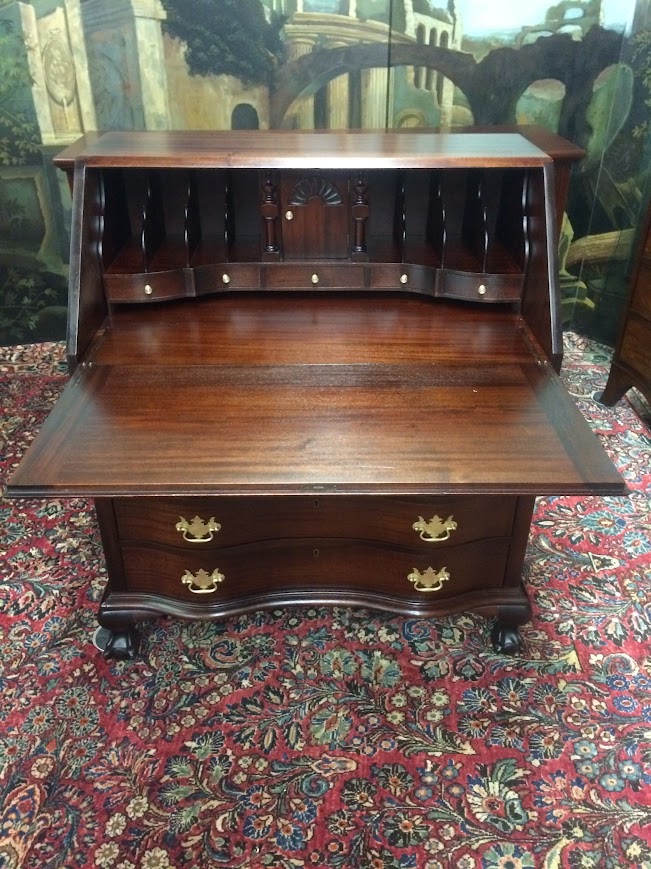 Vintage Mahogany Secretary Desk, Slant Front Desk - Image 5