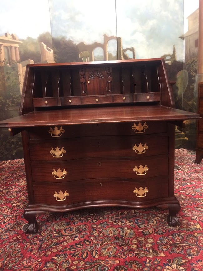Vintage Mahogany Secretary Desk, Slant Front Desk - Image 6