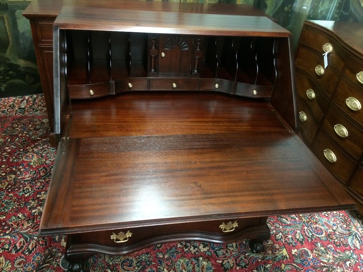 Vintage Mahogany Secretary Desk, Slant Front Desk - Image 7