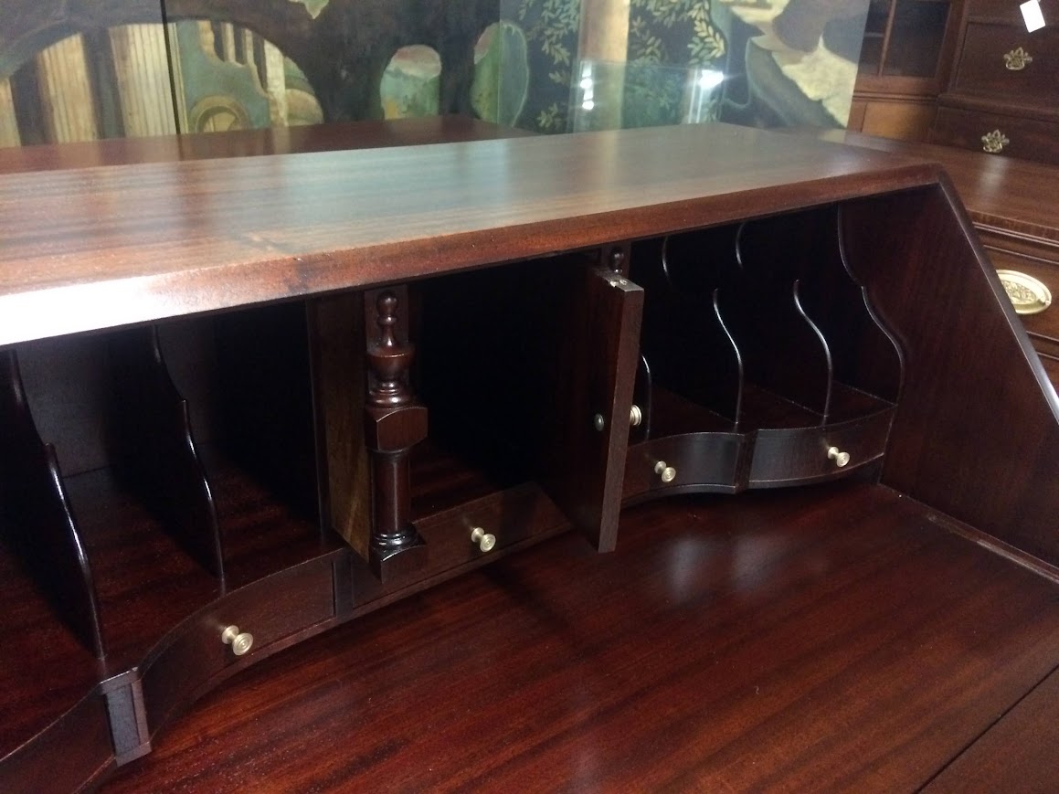 Vintage Mahogany Secretary Desk, Slant Front Desk - Image 10