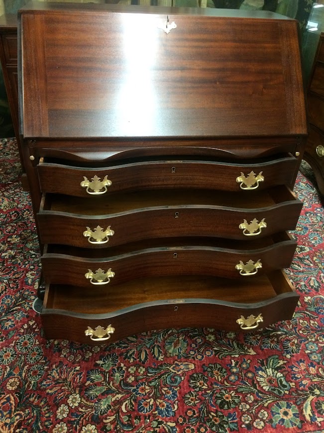 Vintage Mahogany Secretary Desk, Slant Front Desk - Image 11
