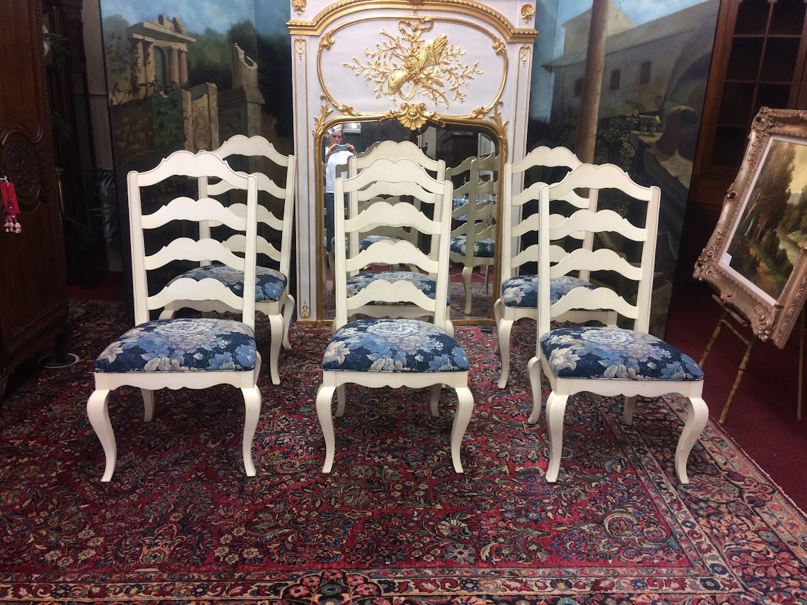 Vintage Ladder Back Chairs, Ethan Allen Furniture, Set of Six - Image 2