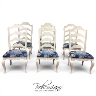 Vintage Ladder Back Chairs, Ethan Allen Furniture, Set of Six