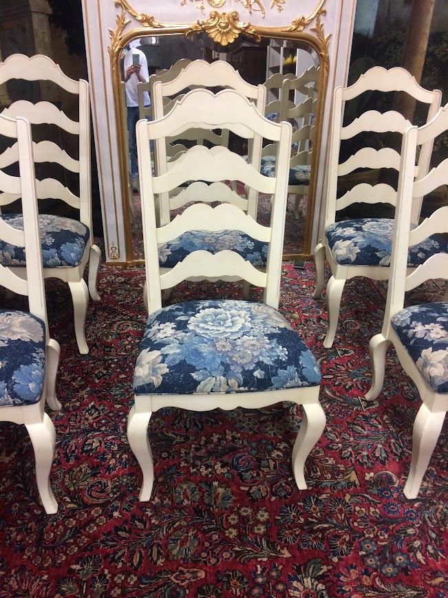 Vintage Ladder Back Chairs, Ethan Allen Furniture, Set of Six - Image 3