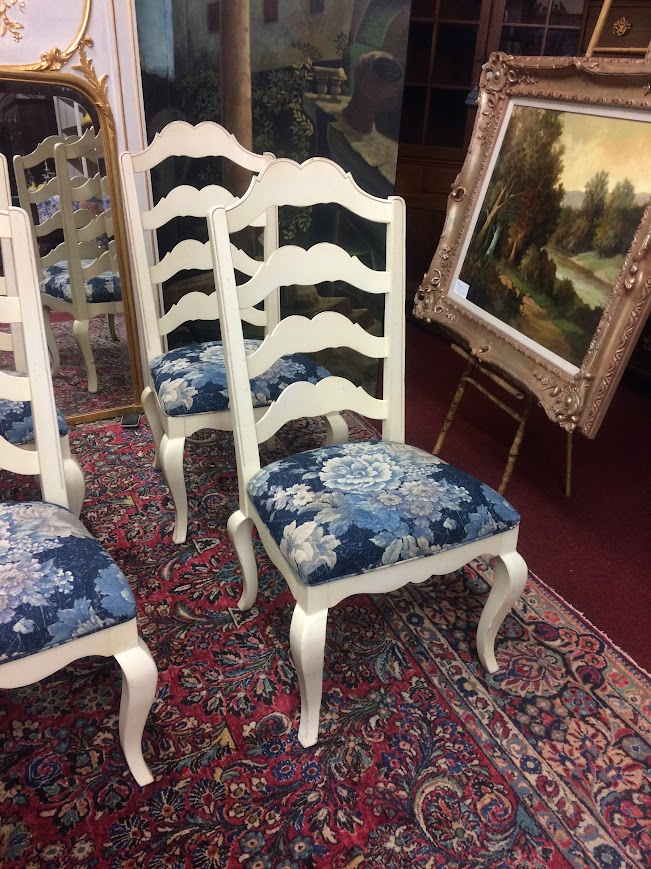 Vintage Ladder Back Chairs, Ethan Allen Furniture, Set of Six - Image 4