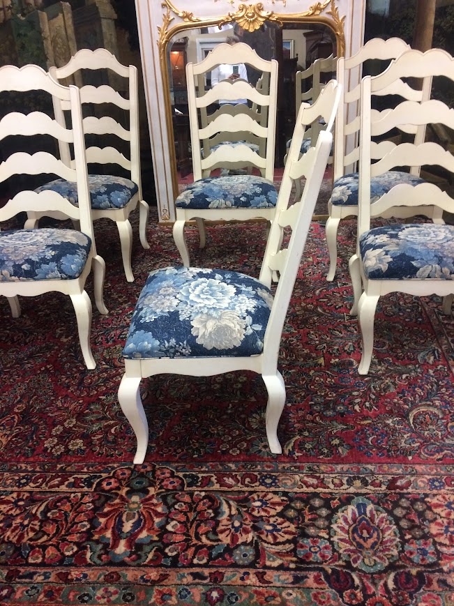 Vintage Ladder Back Chairs, Ethan Allen Furniture, Set of Six - Image 6
