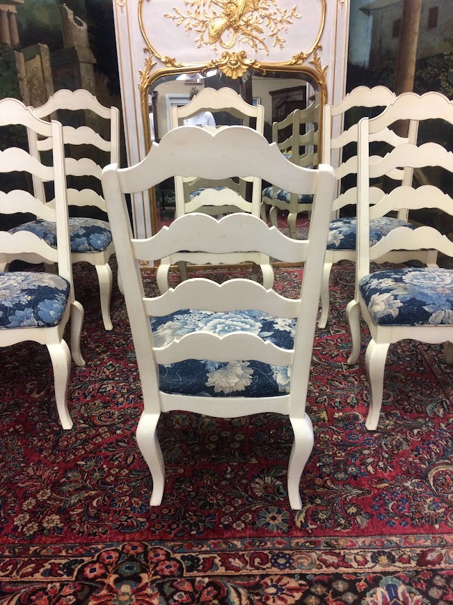 Vintage Ladder Back Chairs, Ethan Allen Furniture, Set of Six - Image 7