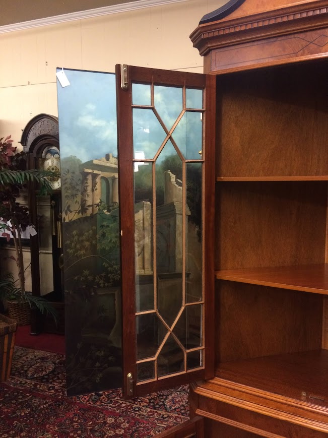 Vintage Corner Cabinet, Burl Walnut Cabinet - Image 6