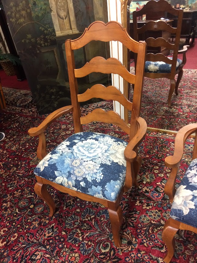 Vintage Ladder Back Arm Chairs, Ethan Allen Furniture, The Pair - Image 6