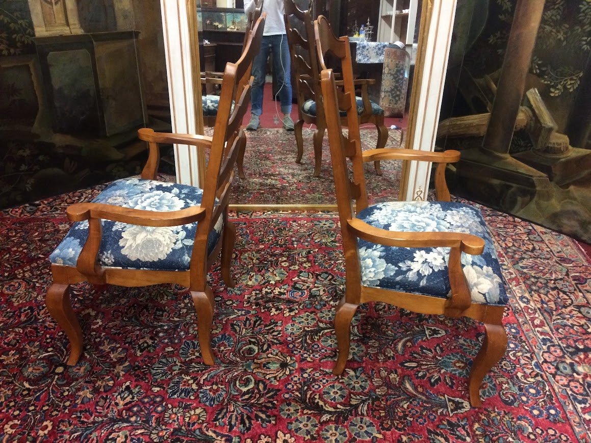 Vintage Ladder Back Arm Chairs, Ethan Allen Furniture, The Pair - Image 7