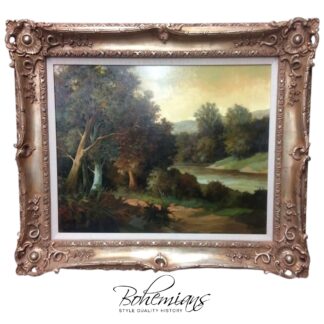 Vintage Giclee Landscape Artwork, Framed Artwork on Canvas