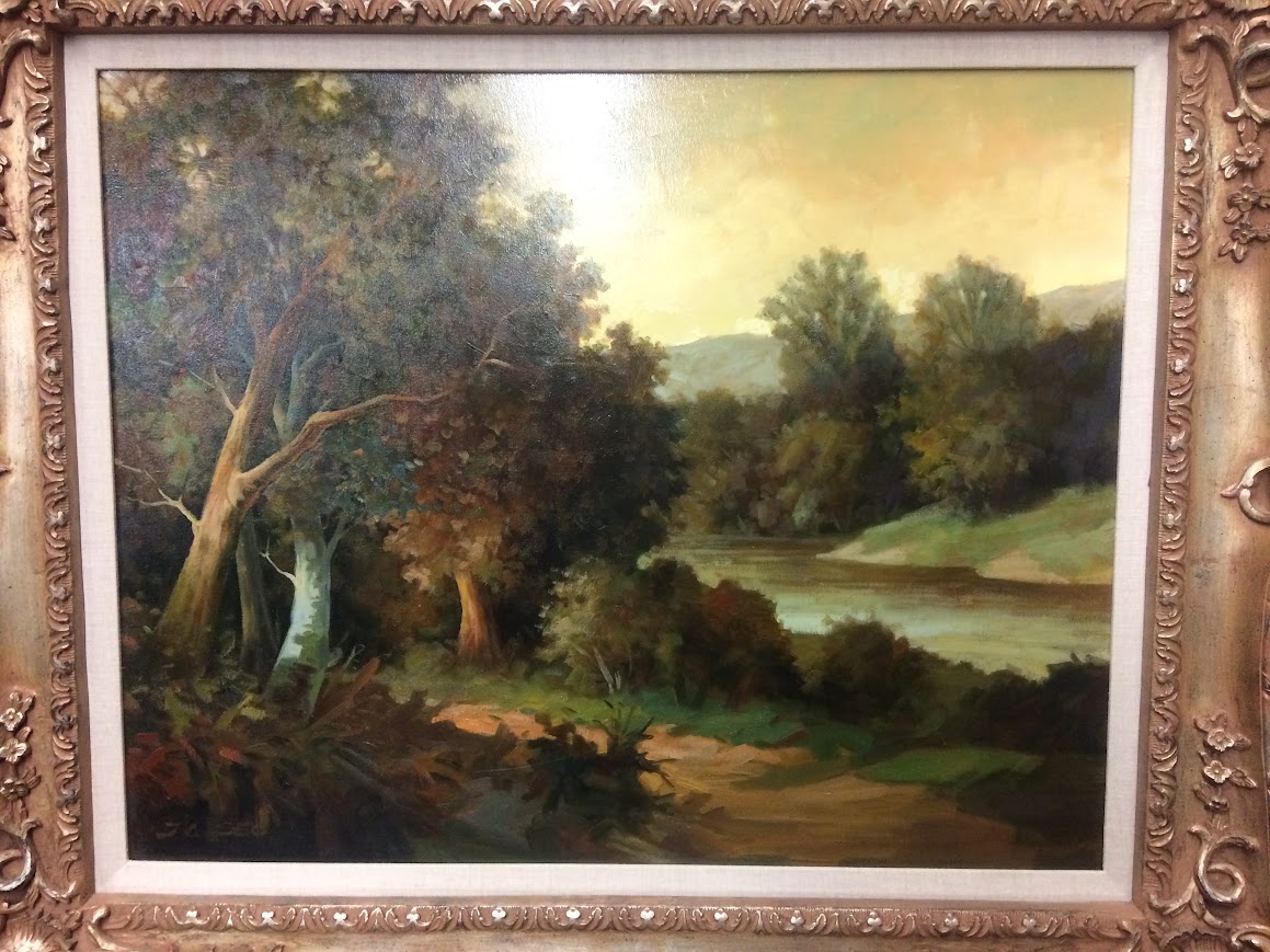 Vintage Giclee Landscape Artwork, Framed Artwork on Canvas - Image 3