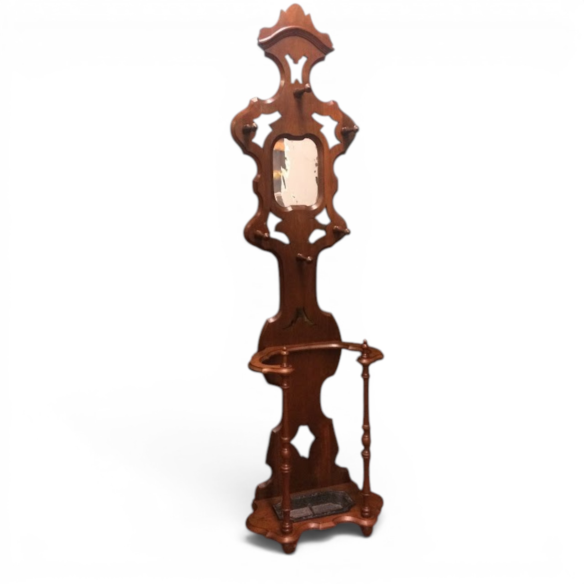 Antique Hall Tree, Victorian Hat Rack with Umbrella Stand