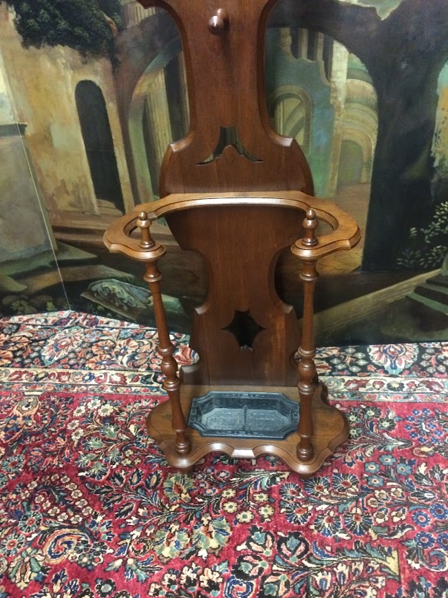 Antique Hall Tree, Victorian Hat Rack with Umbrella Stand - Image 5