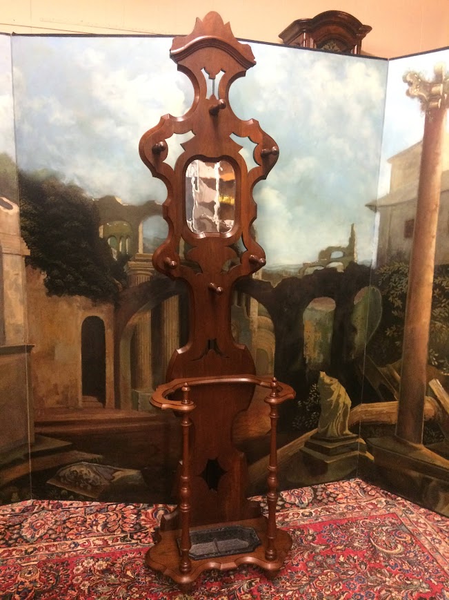 Antique Hall Tree, Victorian Hat Rack with Umbrella Stand - Image 10