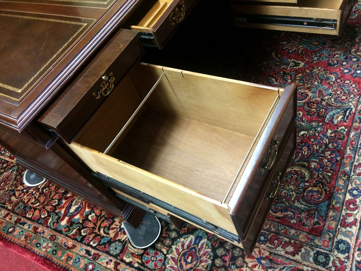 Vintage Executive Desk, Leather Top Desk, Sligh Furniture - Image 14