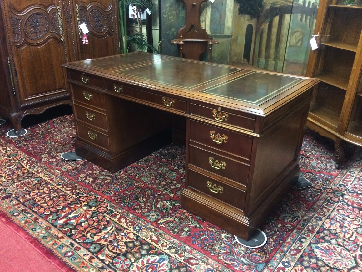 Vintage Executive Desk, Leather Top Desk, Sligh Furniture - Image 4