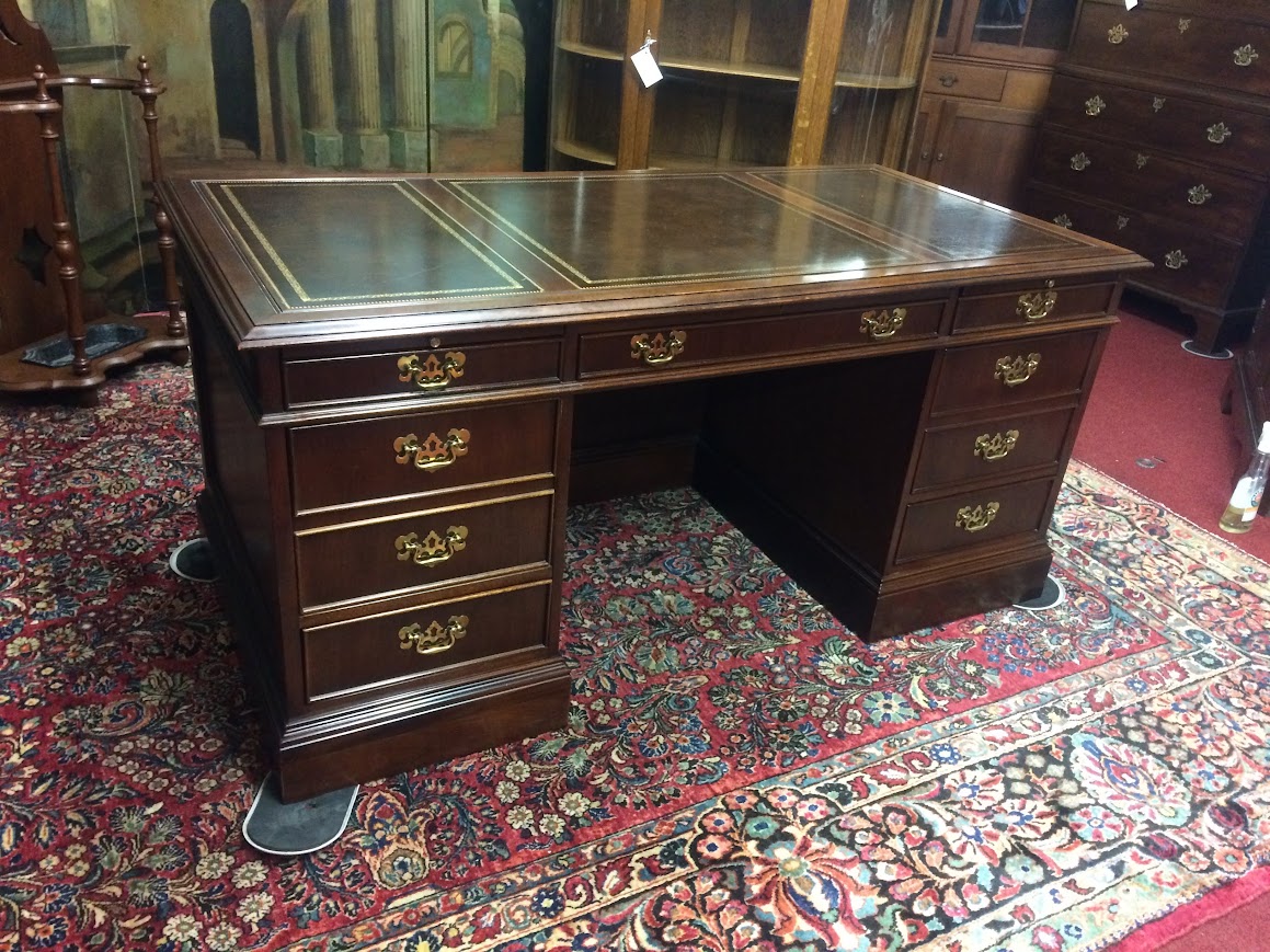 Vintage Executive Desk, Leather Top Desk, Sligh Furniture - Image 5