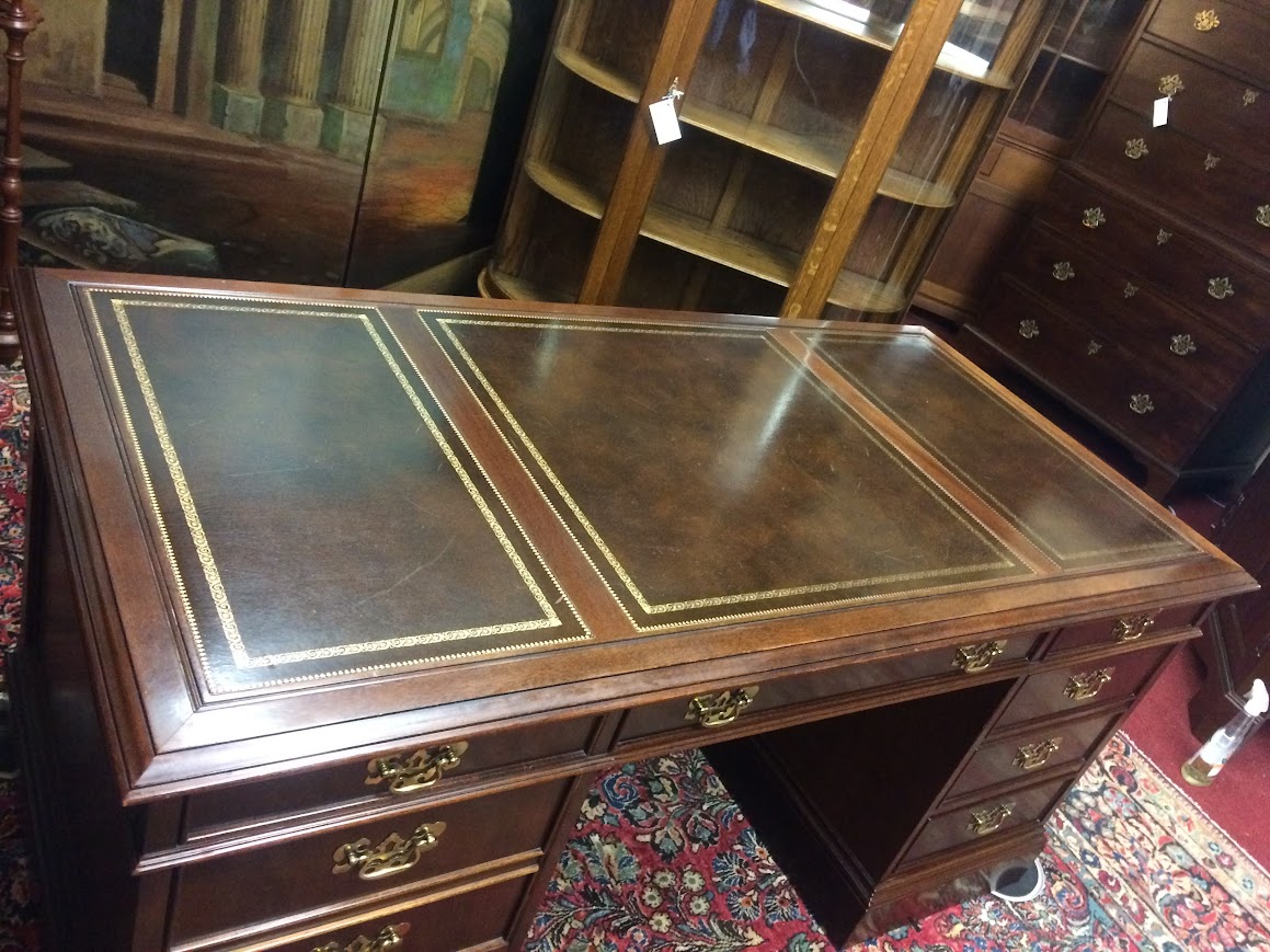 Vintage Executive Desk, Leather Top Desk, Sligh Furniture - Image 6