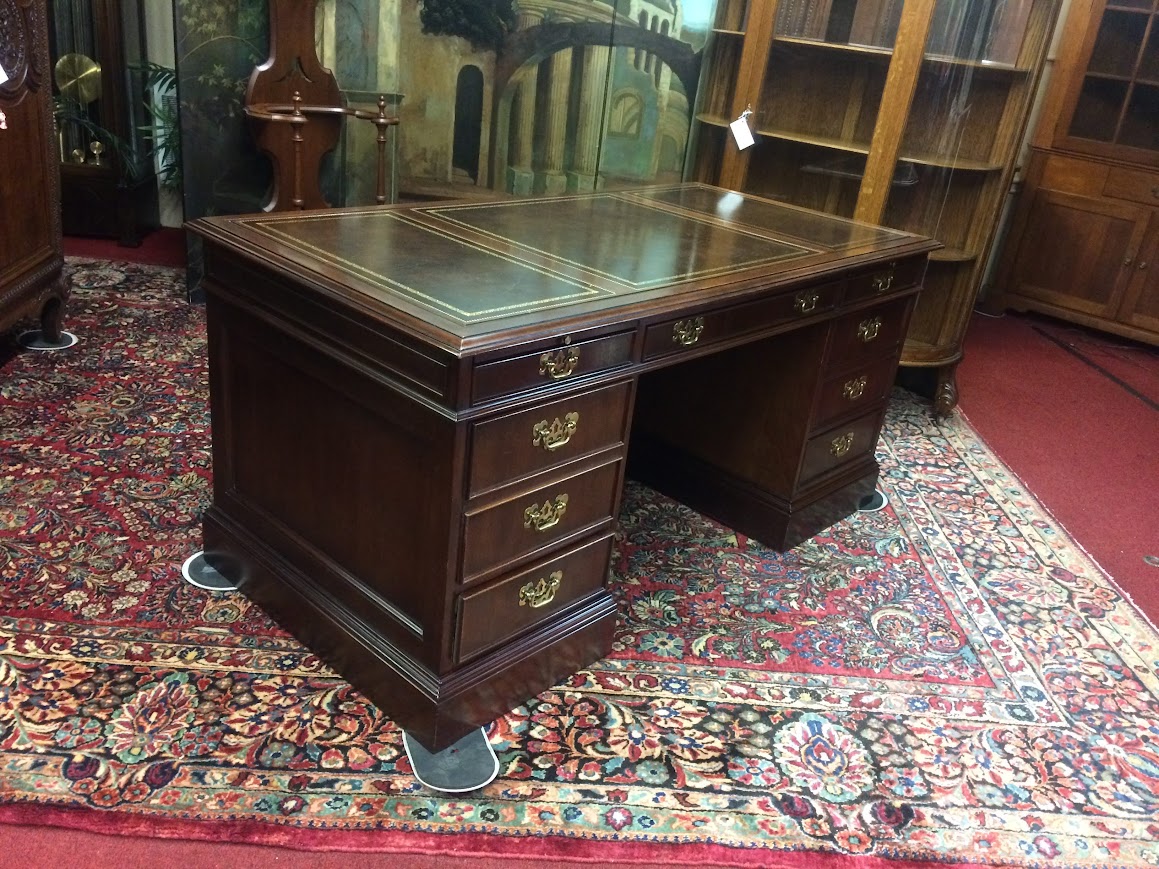 Vintage Executive Desk, Leather Top Desk, Sligh Furniture - Image 7