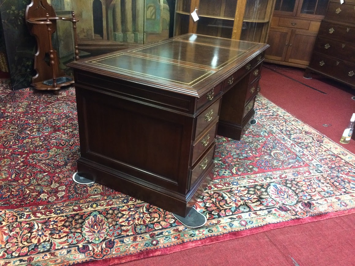 Vintage Executive Desk, Leather Top Desk, Sligh Furniture - Image 8