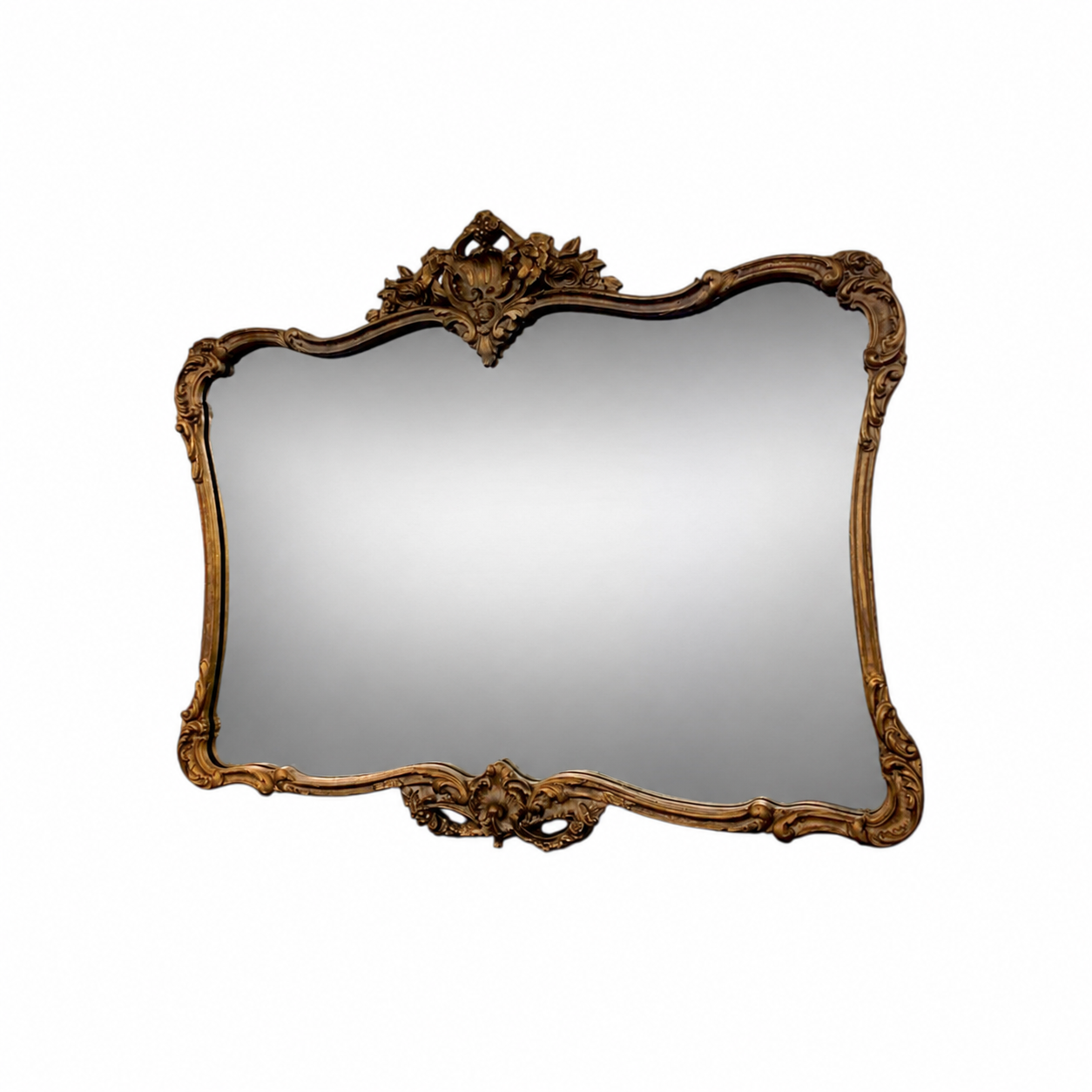 Vintage Gilded Mirror, Wood Mirror, Heavy Mirror