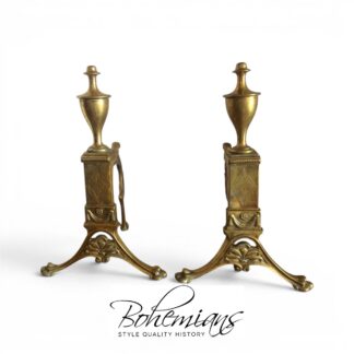 Antique Andirons, Louis XIV Style Andirons, Brass