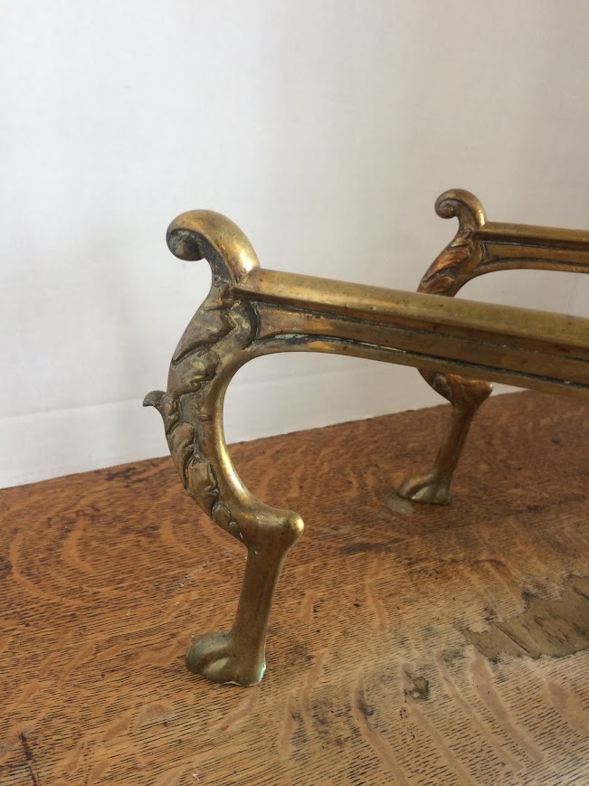 Antique Andirons, Louis XIV Style Andirons, Brass - Image 4