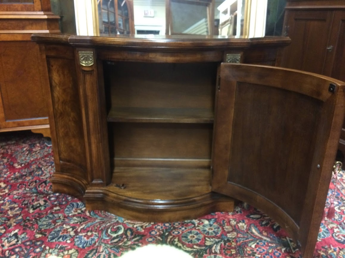 Vintage Console Cabinet, Burl Walnut Narrow Cabinet - Image 4