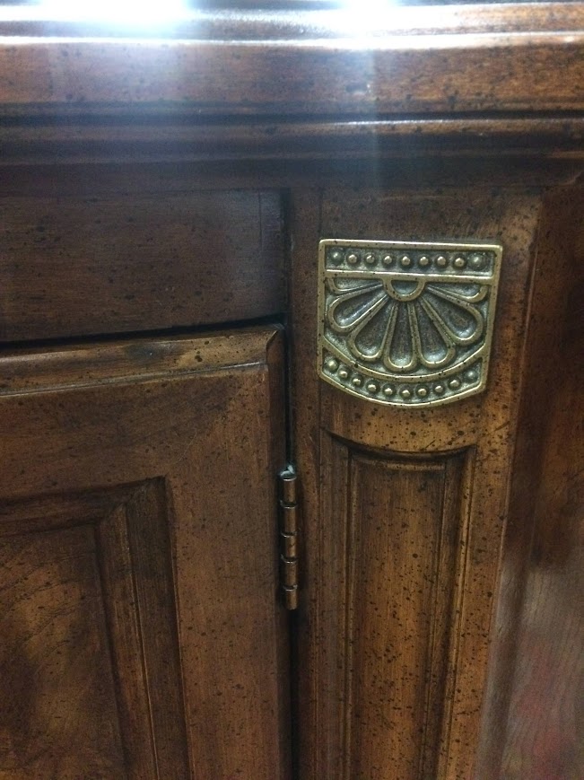 Vintage Console Cabinet, Burl Walnut Narrow Cabinet - Image 10