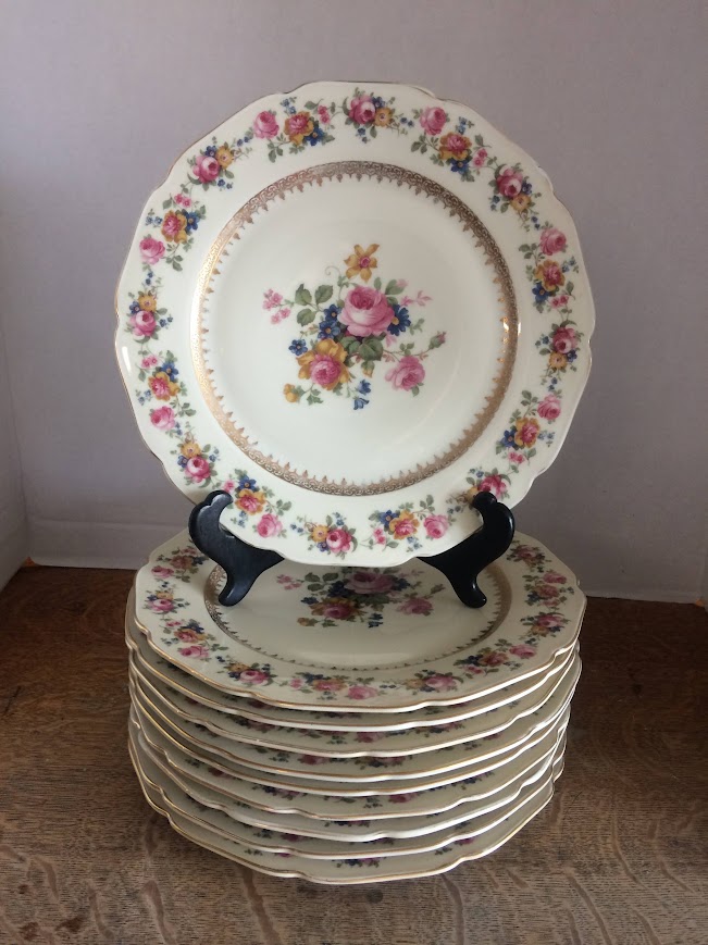 Vintage Dinner Plates, Czechoslovakia China, Set of Eight - Image 2
