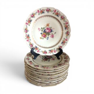 Vintage Dinner Plates, Czechoslovakia China, Set of Eight