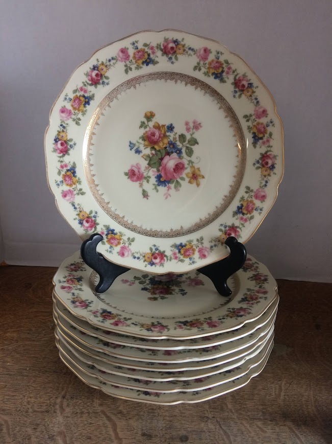 Vintage Dinner Plates, Czechoslovakia China, Set of Eight - Image 8