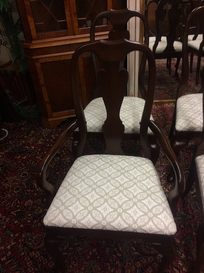Vintage Dining Chairs, Queen Anne Dining Chairs, Set of Six - Image 5