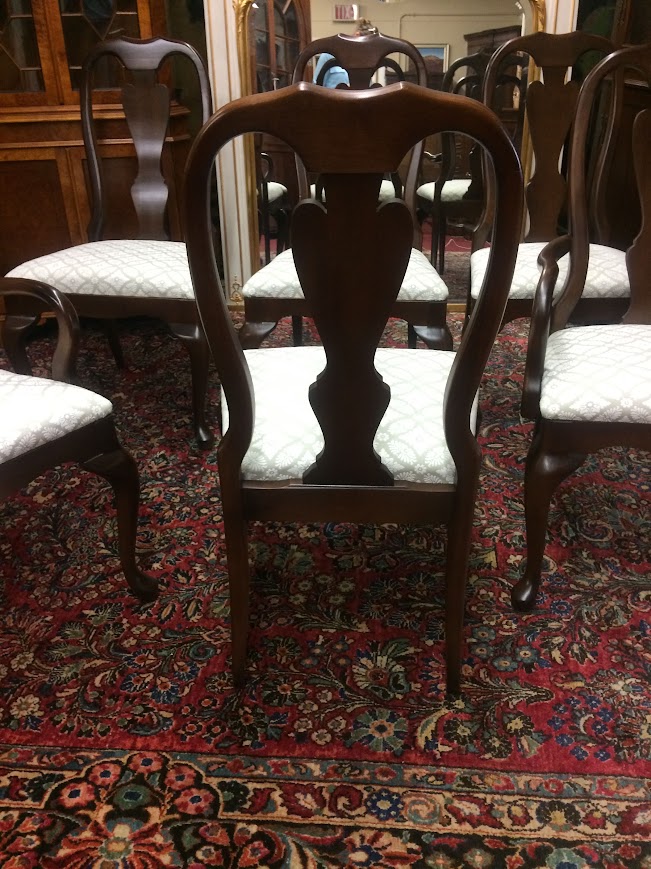 Vintage Dining Chairs, Queen Anne Dining Chairs, Set of Six - Image 9