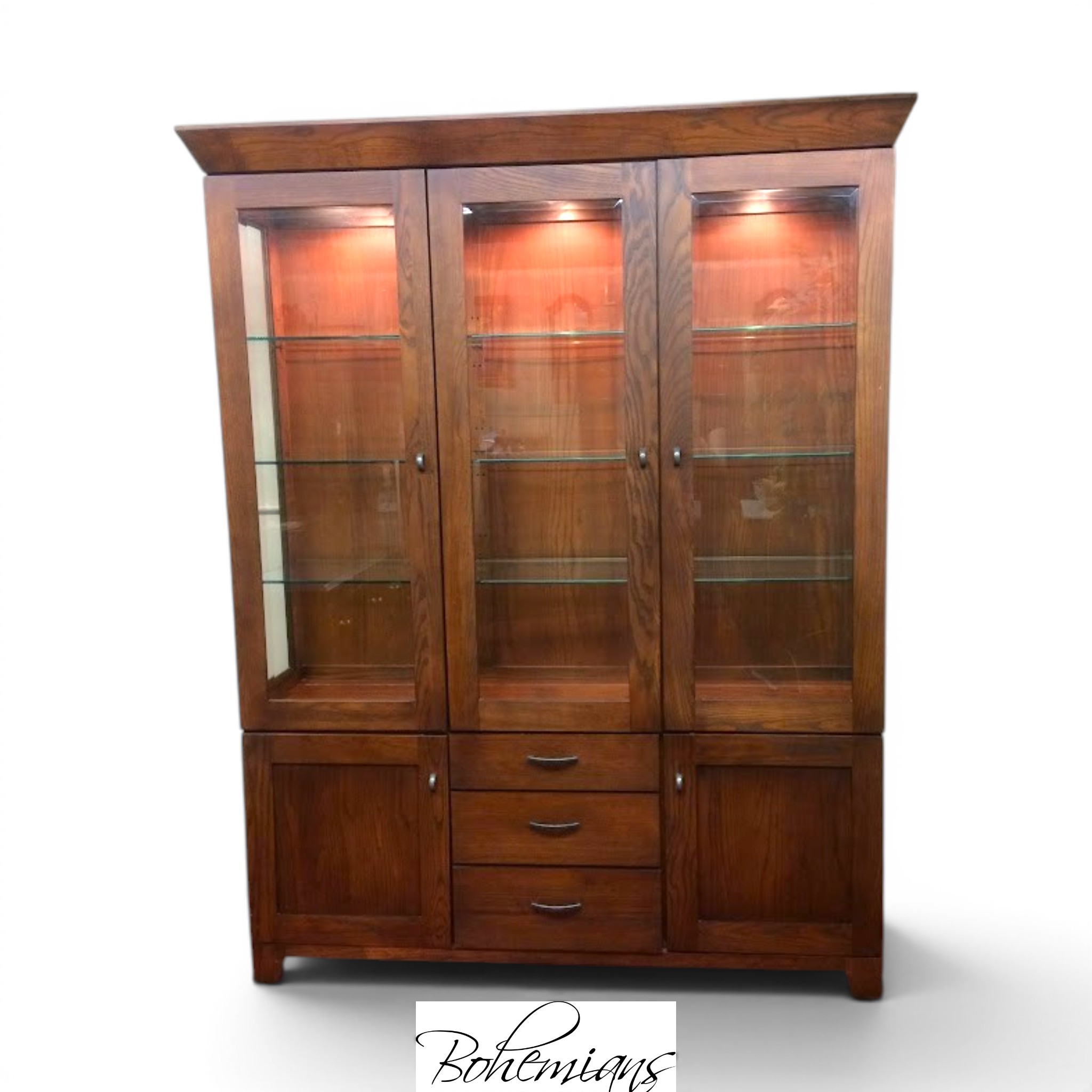 Vintage China Cabinet, Contemporary Display Cabinet, Ethan Allen Furniture