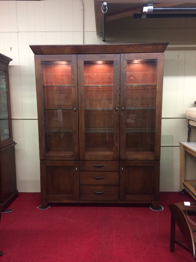 Vintage China Cabinet, Contemporary Display Cabinet, Ethan Allen Furniture - Image 3