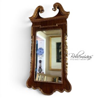 Vintage Federal Style Mirror, Walnut and Gilded Mirror