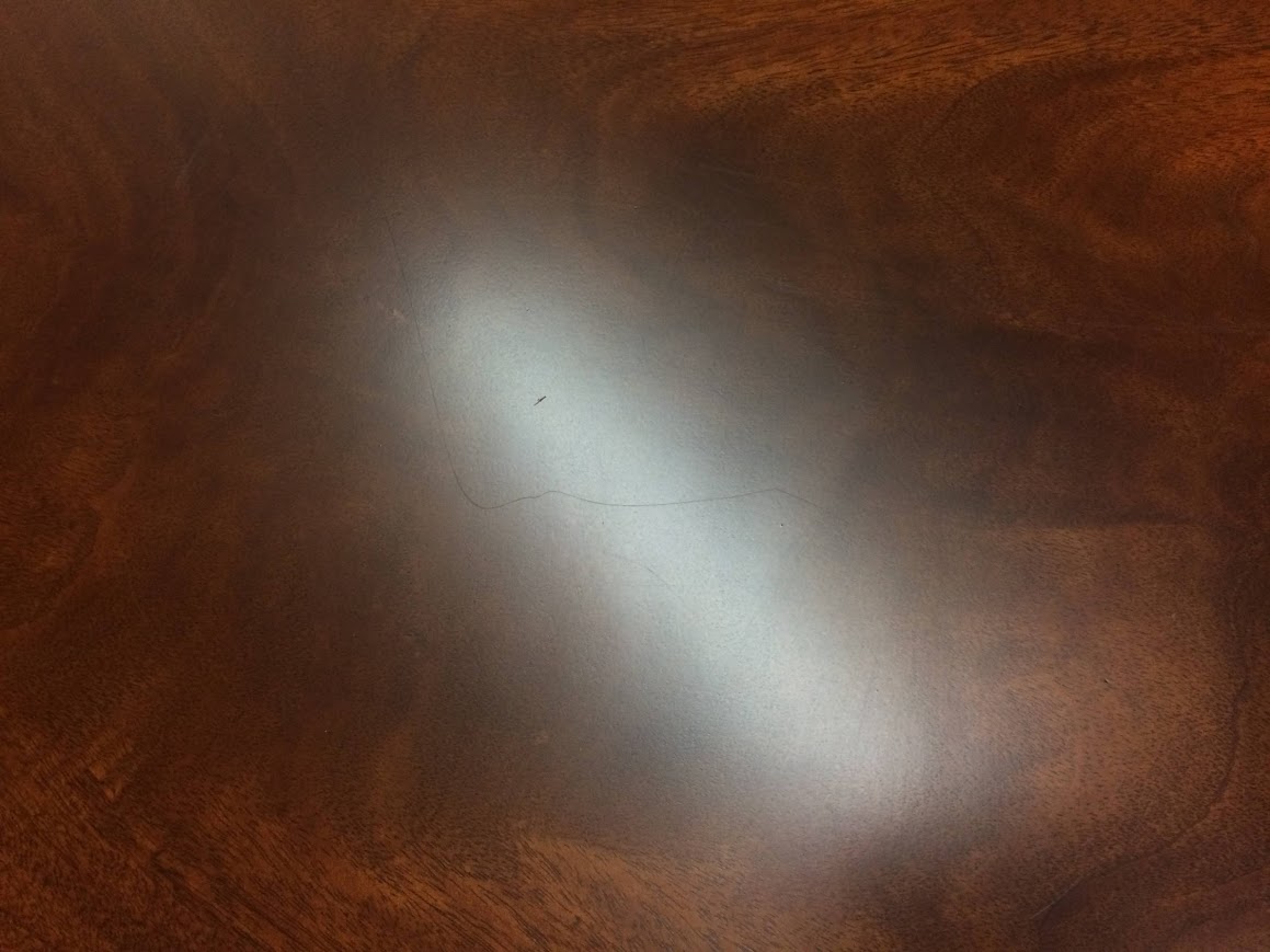Vintage Banded Mahogany Table, Trestle Style Base - Image 13