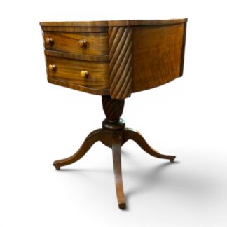 Antique Cherry and Mahogany End Table, Two Drawer Table