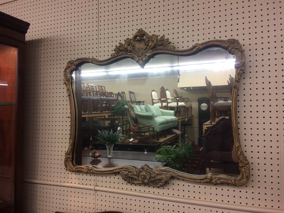 Vintage Gilded Mirror, Wood Mirror, Heavy Mirror - Image 2