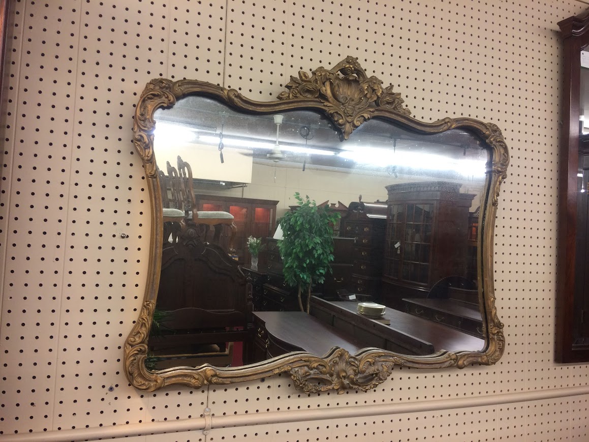 Vintage Gilded Mirror, Wood Mirror, Heavy Mirror - Image 3