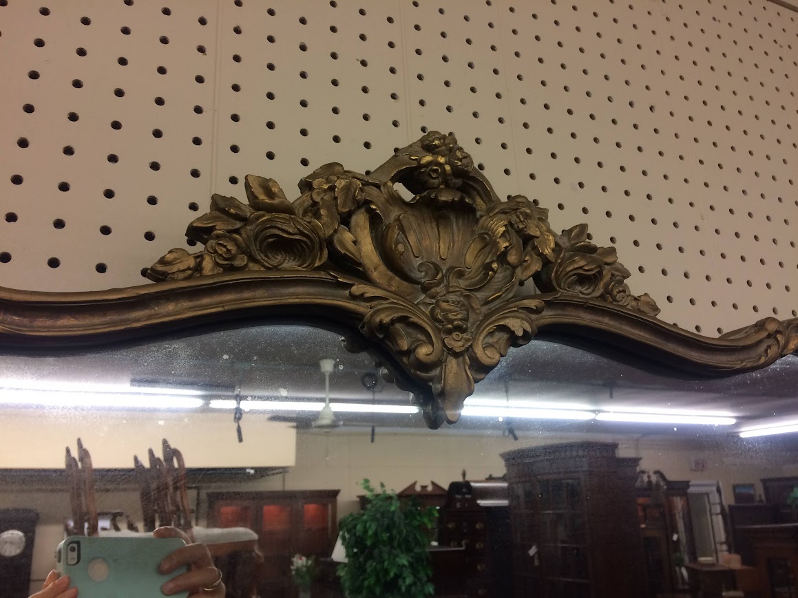 Vintage Gilded Mirror, Wood Mirror, Heavy Mirror - Image 4