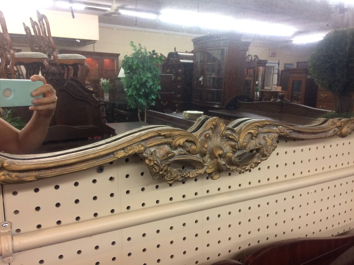 Vintage Gilded Mirror, Wood Mirror, Heavy Mirror - Image 5