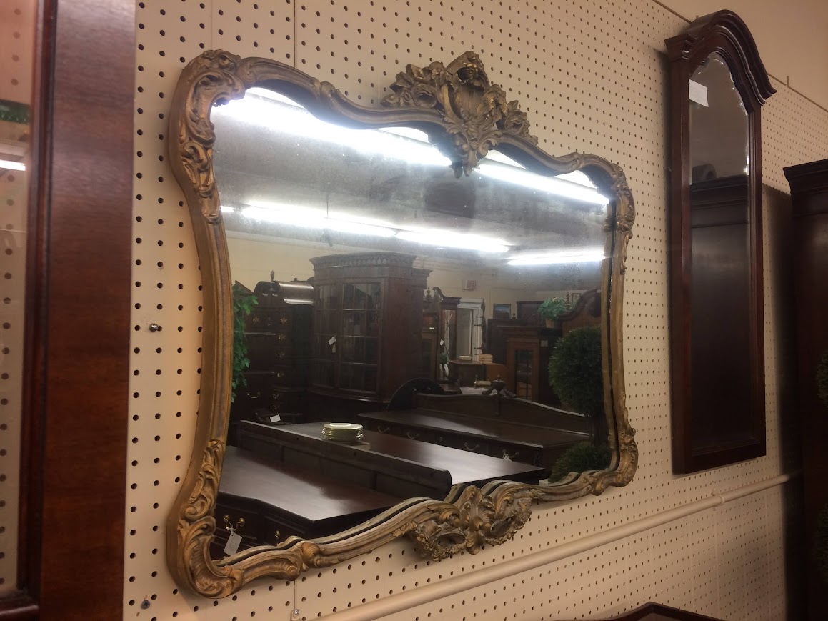 Vintage Gilded Mirror, Wood Mirror, Heavy Mirror - Image 6