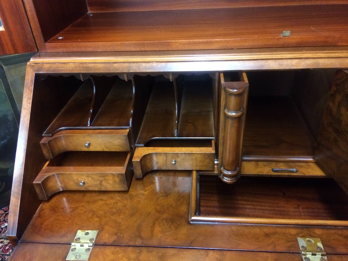 Vintage Secretary Desk, Double Bonnet Secretary Desk - Image 11